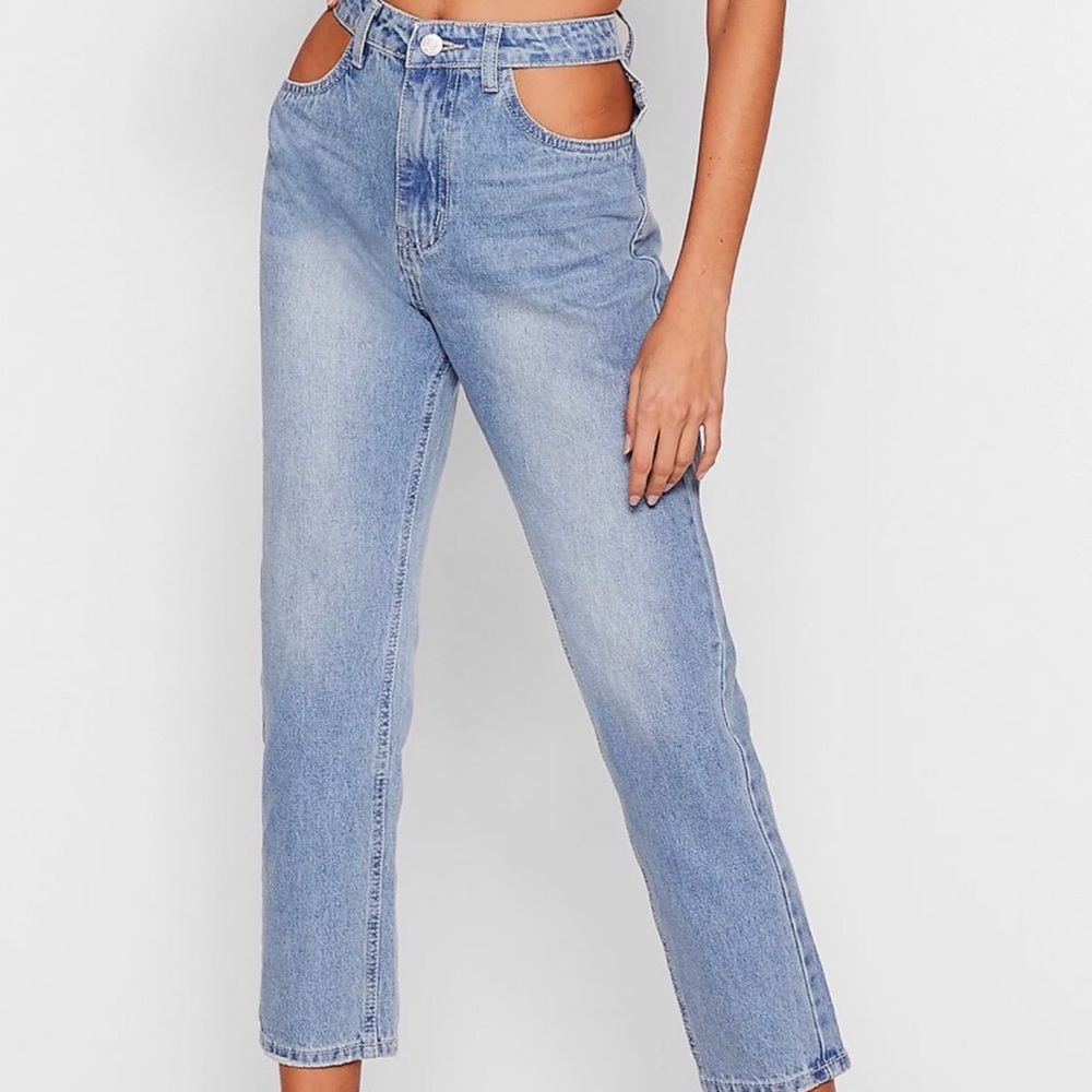 Cut out mom jeans